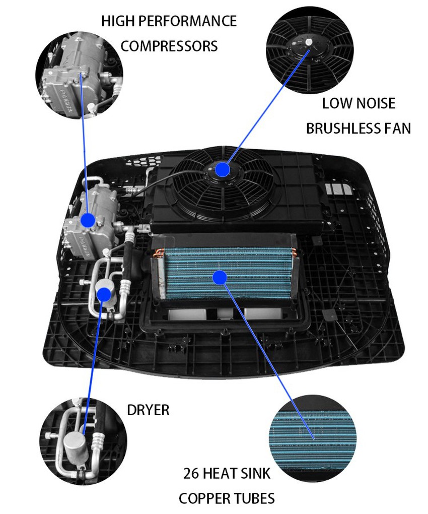 Detail of 24V dc truck air conditioner Detail of 24V dc truck air conditioner
