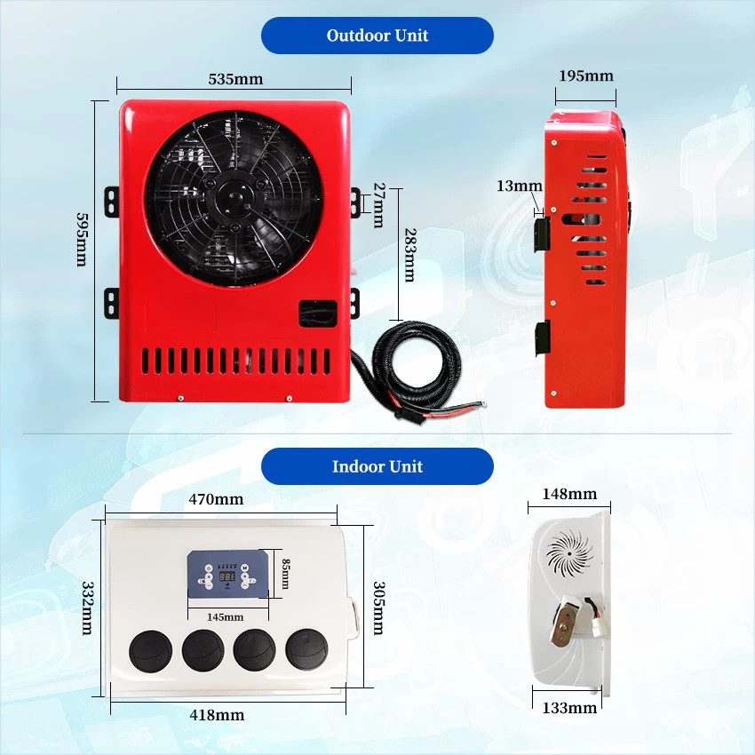 Dimension of mini split ac for food truck